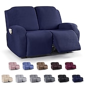 cheap Recliner Chair Cover-Loveseat 3 Seater Burgundy Recliner Covers Cover for Large Reclining Chair Slipcover Seat Reversible Washable Protector with Elastic Adjustable Straps for Kids Pets
