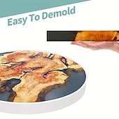 baratos materiais de pintura, desenho e arte-Molde de mesa de resina grande, 14 polegadas, redondo, silicone, resina epóxi, moldes para mesa de rio, faça você mesmo, placa de corte, decoração de mesa