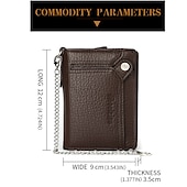 economico porta carte e custodie-portafoglio da uomo in pelle combinazione porta carte d&#039;identità in pelle pu con design a catena antifurto