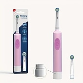 abordables Protections personnelles-Ensemble de brosse à dents électrique à induction pour couples - Tête ronde rotative à cheveux doux Têtes de brosse compatibles automatiques idéales pour les hommes et les femmes Favorise la santé