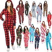 voordelige Kerst Slaapkleding &amp; Lingerie-Kerstman Kerst pyjama Onesie pyjamas Dames Kerstmis Volwassenen Kerstmis kerstavond Feest Huiskleding Onesie