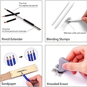 economico pittura, disegno e materiale artistico-bview art Confezione da 32 matite da disegno set kit da disegno professionale con matite per schizzi bastoncini di carbone di grafite in custodia portatile forniture da disegno per studenti artisti