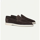 abordables Chaussures sans lacets &amp; mocassins-mocassins pour hommes en daim bleu clair avec semelle blanche confortable - parfaits pour une tenue décontractée et estivale