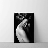 levne Postavy-lidé nástěnné umění plátno černobílá sexy žena zpět plakát tisky a plakáty obrázky dekorativní látka malba do obývacího pokoje obrázky bez rámu