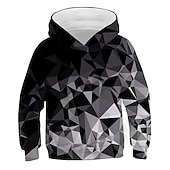 billiga Pojkens 3D Vision &amp; Geometri-Pojkar 3D Grafisk Geometrisk Huvtröja Långärmad 3D-tryck Vår Höst Aktiv Sport Mode Barn 3-12 år Utomhus Dagligen Inomhus Normal