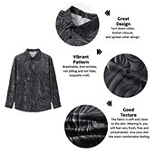 abordables Música y guitarras-Hombre Tótem Camisa Abotonar la camisa Manga Larga Vintage Gótico Exterior Víspera de Todos los Santos Calle Otoño invierno Cuello Vuelto Botones Estampado Negro Morado Verde Trébol Color Caquí