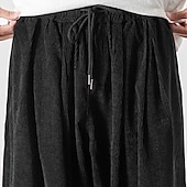 cheap Joggers-Men's Sweatpants Corduroy Pants Carrot Pants Pocket Drawstring Elastic Waist Plain Comfort Breathable Outdoor Daily Going out Fashion Casual Black Pink