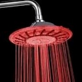 cheap Rain Shower-Rainbow 2 Modes LED Overhead Shower Head, 8 inch Round Rainfall Shower Head with Glow Light,  7 Color Automatically Changing Shower Top Head, Shower Bathroom Accessories