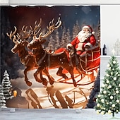 levne Christmas Bath-Koupelnové Sprchové závěsy a háčky Země Polyester kreativita