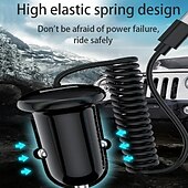 お買い得  車用充電器-3 in 1 急速充電車の充電器スプリングケーブル急速充電 15 ワット混合シングル USB 車の充電器携帯電話ラップトップカメラと互換性