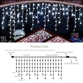 ieftine Alimentare USB-4m Fâșii de Iluminat Lumini de țurțuri de Crăciun 96 LED-uri Alb Cald Alb Rece Albastru Lumini de sărbători Fereastra / Cortina / Icicle Lights Nuntă Glob de Craciun Alimentat USB