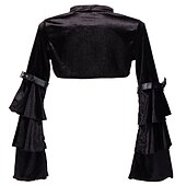 baratos Tops-Punk e gótico Steampunk Capa Mulheres Fantasia Steampunk Dia Das Bruxas Carnaval Adulto Blusa Todas as Estações
