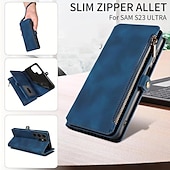 Недорогие Чехлы для Samsung-Чехол для телефона для Samsung Galaxy S24 S24 S23 S22 S21 Ultra Plus Note 20 Ultra 10 Plus S10 S9 Plus чехол-кошелек с подставкой слот для карты с молнией PU кожа
