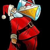 abordables Tenue de Noël amusante-chemises de Noël amusantes pour hommes, imprimées, père Noël, bière, tenue décontractée, tenue quotidienne, sortie, week-end, automne / automne, manches courtes, noir, rouge, bleu marine, s, m, l,