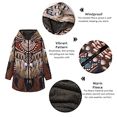 billige fleecejakke for menn-Herre Vinterfrakk Fleece-jakke Frakk Sport &amp; Utendørs Dagligdagstøy Hold Varm Pustende Glidelås Lomme Høst vinter Indiske kostymer Gatemote Gammeldags stil Hettegenser Lang Normal Hvit Gul Brun
