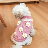 tanie Swetry-Psy Koty Sweter Śłodkie Codzienny Zima Ciepłe Oddychający Miękka Zmywalny Wygodny Na zewnątrz Codzienne Ubranka dla psów for Bichon frise Szpic miniaturowy szczeniaków i młodych kotów Motyl Small