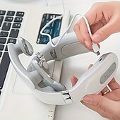 abordables Masajeador de cuerpo entero-Masajeador de cuello multifuncional con compresión caliente, amasador de pulso, tens ems inalámbrico inteligente en forma de U, masajeador cervical calentado por pulso, dolor de tejido profundo,