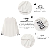 preiswerte Businesshemden für Herren-Herren Kokosnussbaum Plaid / Karomuster Tropische Pflanzen Hemd Hawaiihemd Sommerhemd Langarm Hemd V Ausschnitt Modisch Strassenmode Designer Outdoor Strasse Casual Weiß Blau Grün S M L