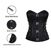 olcso Felsők-Punk és gótika Steampunk Félmelles fűző Szerepjáték külföldi Extra méret Egyszínű Jelmez Női Fantasy Steampunk Mindszentek napja Farsang Felnőttek Nadrágok Fűző
