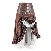 olcso Alsók-Retró Punk és gótika Középkori Szoknya Ren Faire Gót lány Fodros Női Kalóz Fantasy Steampunk Álarcos mulatság Alkalmi / Napi Felnőttek Szoknyák