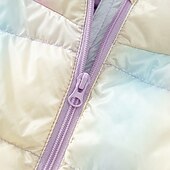 preiswerte Mädchen Daunen- und Parkajacke-Kinder Mädchen Daunenjacke Einfarbig Aktiv Reißverschluss Outdoor Mantel Oberbekleidung 2-12 Jahre Winter Regenbogenfarben Kaffeefarbe Rosa