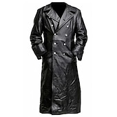 economico Trench da uomo-Per uomo Giacca in Ecopelle Cappotto Invernale Giacca di transizione Cappotto da marinaio Trench Ufficio &amp; Carriera Abbigliamento quotidiano Inverno PU Calore Termico Antivento Capispalla