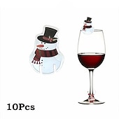 preiswerte Weihnachtsküche-10 Stück Weihnachts-Weinglas-Papierkarten-Weinzubehör für Barzubehör-Partydekoration