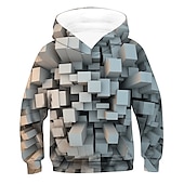 preiswerte Jungen 3D Vision &amp; Geometrie-Jungen 3D Geometrisch Kapuzenshirt Langarm 3D-Druck Frühling Herbst Aktiv kinderkleidung Täglich