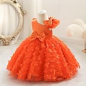 abordables Robes de fête-Bébé Fille Robe de fête Couleur unie Sans Manches Utilisation Mariage Le style mignon Princesse Polyester Mi-long Eté 3-7 ans Multicouleur Pâte de haricots rouges Champagne