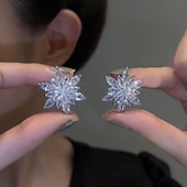 economico Orecchini-Per donna Zirconi Orecchini a bottone Gioiellerie Classico Prezioso Forma di fiore Moda Semplice Orecchini Gioielli Argento Per Regalo Festival 1 paio