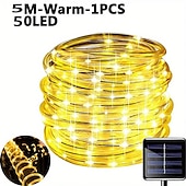 economico strisce luminose impermeabili-1pc stringa di luci a tubo solare, 8 modalità luci esterne impermeabili in filo di rame a led, per lampada da giardino, albero di festa di nozze, Natale, decorazione per le vacanze di Halloween