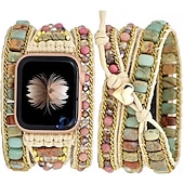 cheap Apple Watch Bands-Handmade Braided Rope Compatible with Apple Watch band Women Multilayer Beaded Beads Strap Replacement Wristband for 38mm 40mm 41mm 42mm 44mm 45mm 49mm iwatch Series Ultra 8 7 6 SE 5 4 3 2 1
