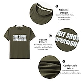 billiga Mäns grafiska t -shirt-Herr Bokstav Grafiska tryck T-shirt Grafiska utslagsplatser 100 % bomull Kortärmad Grafisk Skjorta Heather Grey Svart Himmelsblå Bekväm t-shirt Utomhus Gata Modedesignerkläder