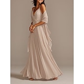 cheap Wedding Guest Wraps-Shawls Women&#039;s Wrap Elegant Pure Sleeveless Chiffon Wedding Wraps With Pure Color For Party Spring &amp; Summer