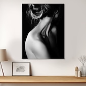 levne Postavy-lidé nástěnné umění plátno černobílá sexy žena zpět plakát tisky a plakáty obrázky dekorativní látka malba do obývacího pokoje obrázky bez rámu