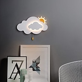 abordables Appliques murales pour enfants-applique murale led intérieur enfants 7w nuage applique chambre d&#039;enfant avec interrupteur à tirette enfants lampe de chevet à intensité variable pour filles garçon chambre décoration acrylique