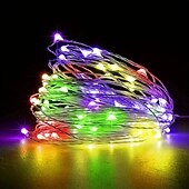 abordables Lumières de Noël-1 guirlande lumineuse de 1 m à 10 LED – Lampe luciole étoilée étanche à piles – Parfaite pour la décoration de la maison. &amp; les mariages !