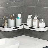 cheap Bathroom Organizer-Maximize Your Bathroom Storage with This Wall-Mounted Plastic Shelf Rack