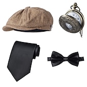 abordables Costumes pour hommes des années 1920-Années Folles Années 1920 Rétro Vintage Tenues Veste Gatsby le Magnifique Gentleman Déguisement Homme Halloween Carnaval Nouvel An Carnaval Fête / Soirée Mascarade Adulte Cravate Gilet Plus