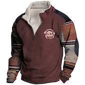 abordables Sudaderas 3D para hombre-Hombre Graphic Bloque de color Tribal Sudaderas Sudadera Sudadera con cremallera Manga Larga Camisa de entrenamiento Cremallera de un cuarto Diario Básico Casual Impresión 3D Vacaciones Festivos Noche