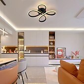 billige Taklamper-moderne taklys ring design led svart taklampe 3 farger akryl taklampe pendelbelysning for stue soverom spisestue kjøkken foajé 110-240v