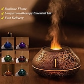 billiga luftfuktare-crackle paint flame arom diffuser simulering flame luftfuktare cool mist luftfuktare tyst ultraljud luftfuktare för sovrum hem skola studenthem söta estetiska grejer heminredning rumsdekor