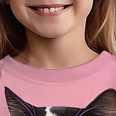 preiswerte Mädchen 3D Tiere-Mädchen 3D Katze Hase Kaninchen Pullover Langarm 3D-Druck Herbst Winter Modisch Strassenmode bezaubernd Polyester kinderkleidung 3-12 Jahre Rundhalsausschnitt Outdoor Casual Täglich Regular Fit