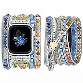 cheap Apple Watch Bands-Handmade Braided Rope Compatible with Apple Watch band Women Multilayer Beaded Beads Strap Replacement Wristband for 38mm 40mm 41mm 42mm 44mm 45mm 49mm iwatch Series Ultra 8 7 6 SE 5 4 3 2 1