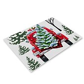 baratos Decoração de Natal-corredor de mesa vermelho, decoração de mesa sazonal em estilo fazenda de férias de inverno