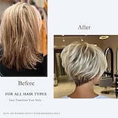 economico parrucca più vecchia-breve highlight parrucche bionde pixie cut per le donne nere candeggina bionda bob parrucca a strati con parte laterale con frangia per tende per le donne parrucca sintetica biondo chiaro bob shaggy