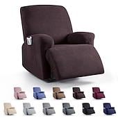 cheap Recliner Chair Cover-Loveseat 3 Seater Burgundy Recliner Covers Cover for Large Reclining Chair Slipcover Seat Reversible Washable Protector with Elastic Adjustable Straps for Kids Pets