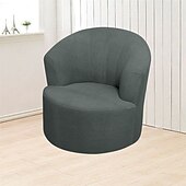 abordables Cubierta de sillón y silla sin brazo-Funda para sillón giratorio de barril de jacquard, funda elástica color burdeos para sillón giratorio, funda para sofá, funda para sillón de club redondo moderno