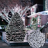 economico Striscie luci ad energia solare-1 stringa di luci solari per esterni - 8 modalità di luce decorativa da giardino, illuminazione notturna d&#039;atmosfera per balconi esterni, decorazioni per Natale, Halloween, San Valentino e feste