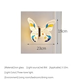 ieftine Aplice de Perete-aplice de perete tip fluture de la mijlocul secolului 8w led noptieră corp de iluminat cu abajur acrilic reglaj iluminat vanity lămpi metalice montate pe perete pentru dormitor hol 110-240v